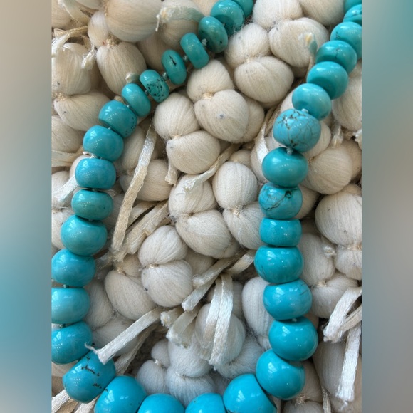 Genuine Turquoise stone choker necklace. Slightly on the heavy side. Like new.. - Picture 7 of 8